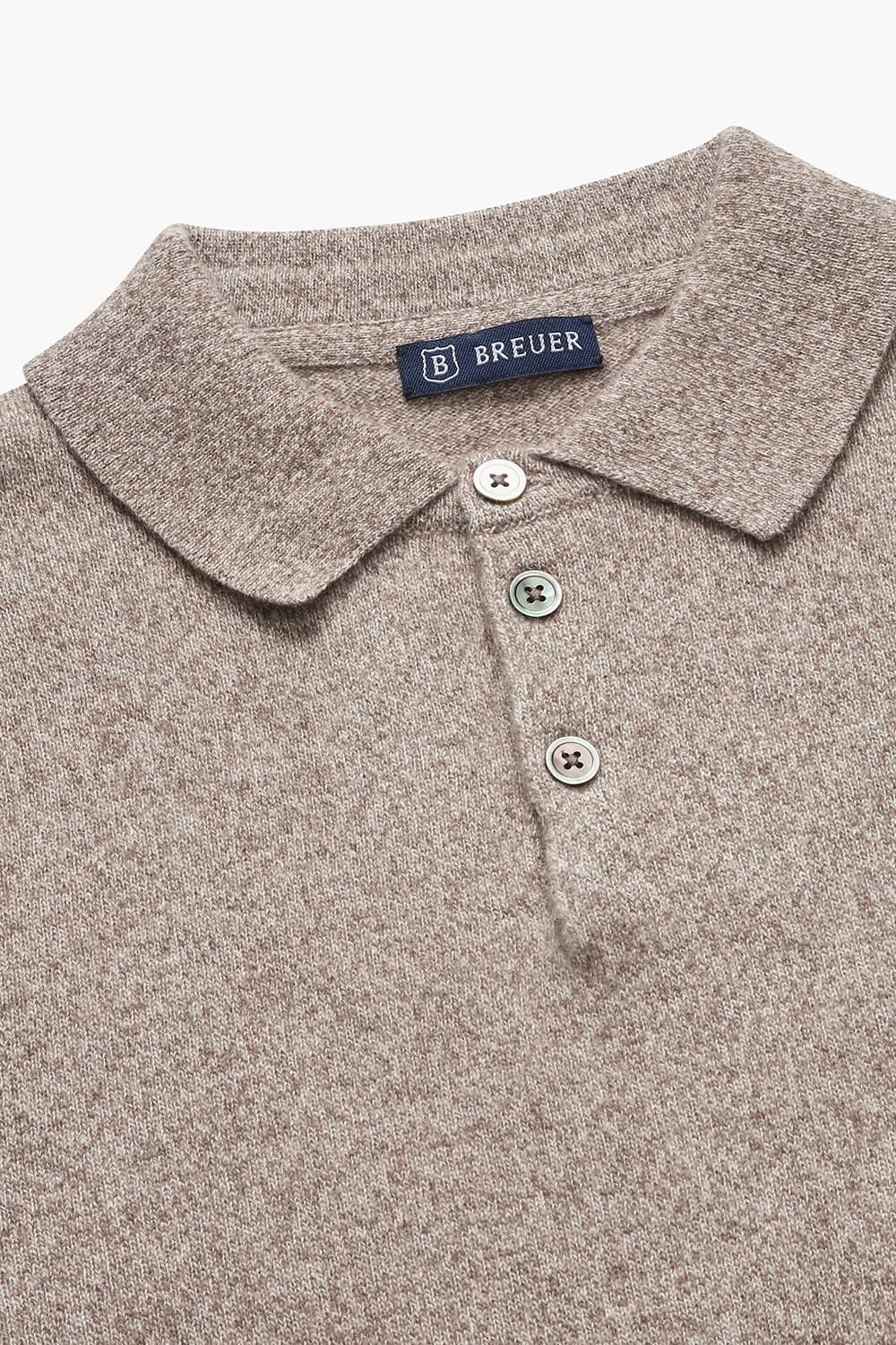 캐시미어 폴로 브라운 긴소매 니트