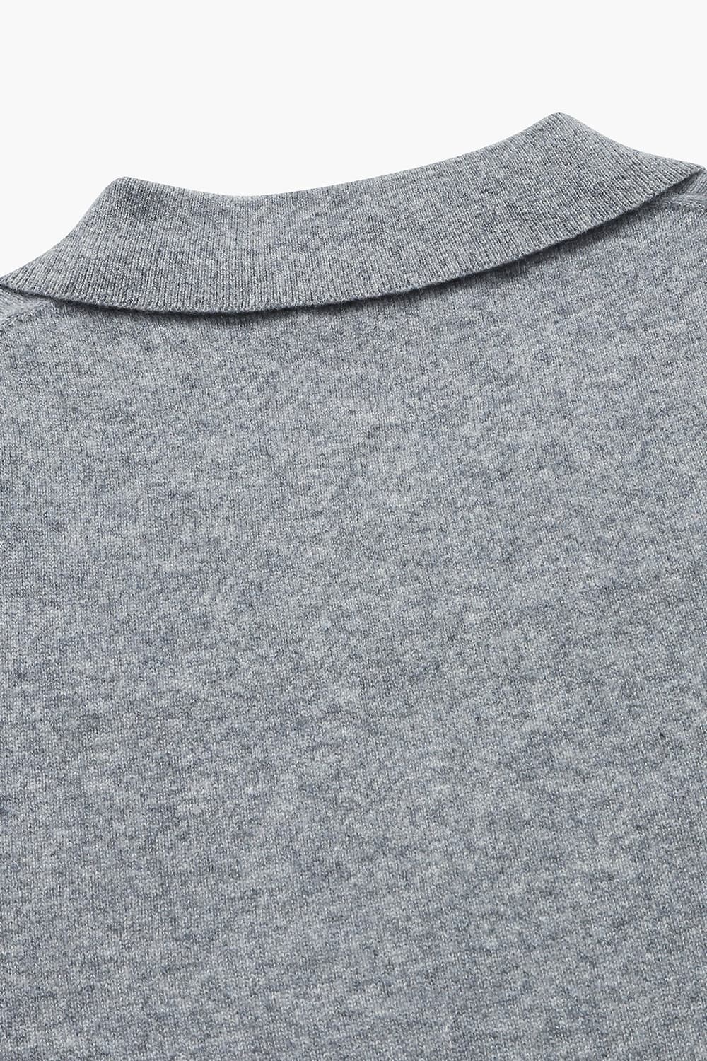 WS 캐시미어 폴로 802 그레이 긴소매 니트