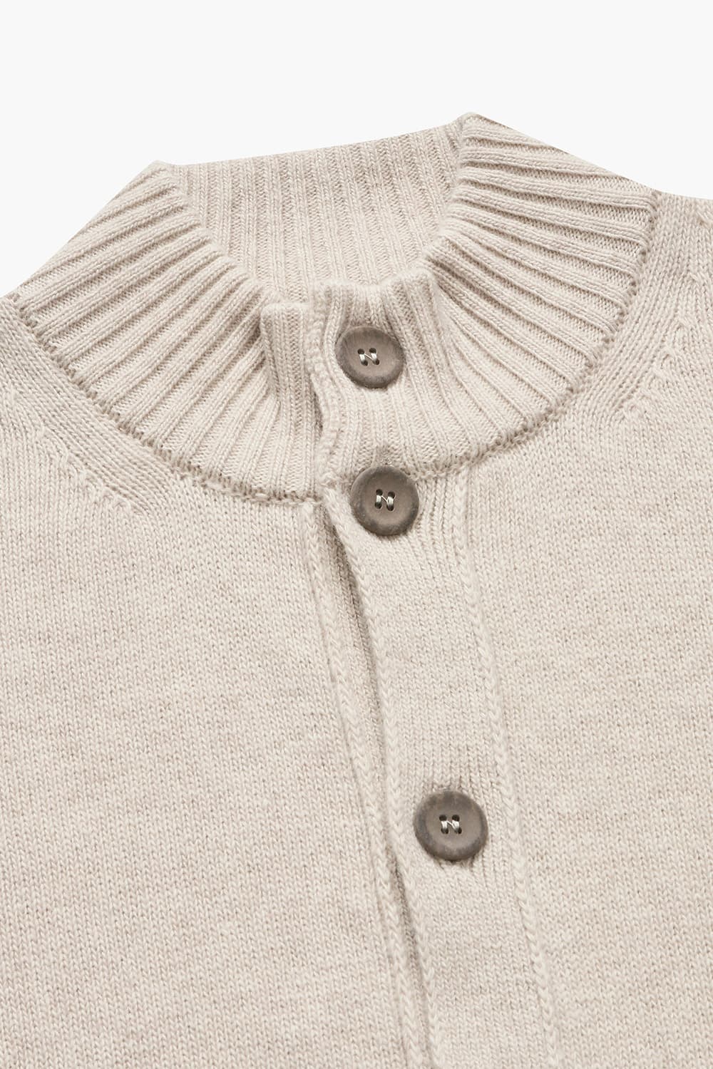 GILET 울 헨리넥 104 라이트베이지 가디건