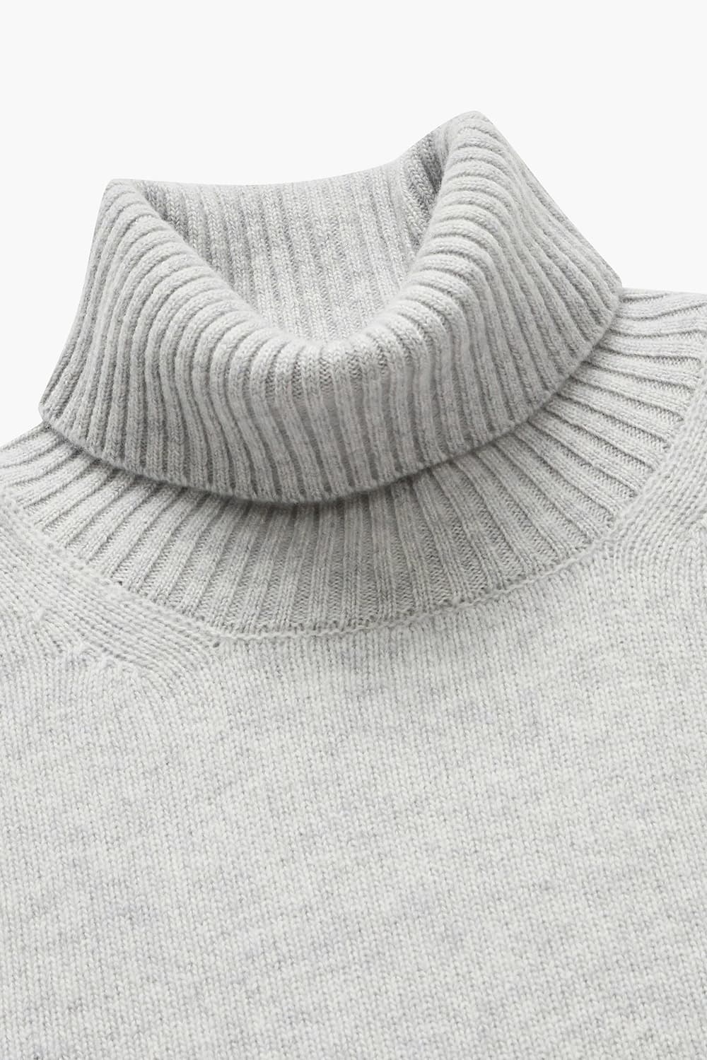 ROULE 울 터틀넥 103 라이트그레이 긴소매 니트