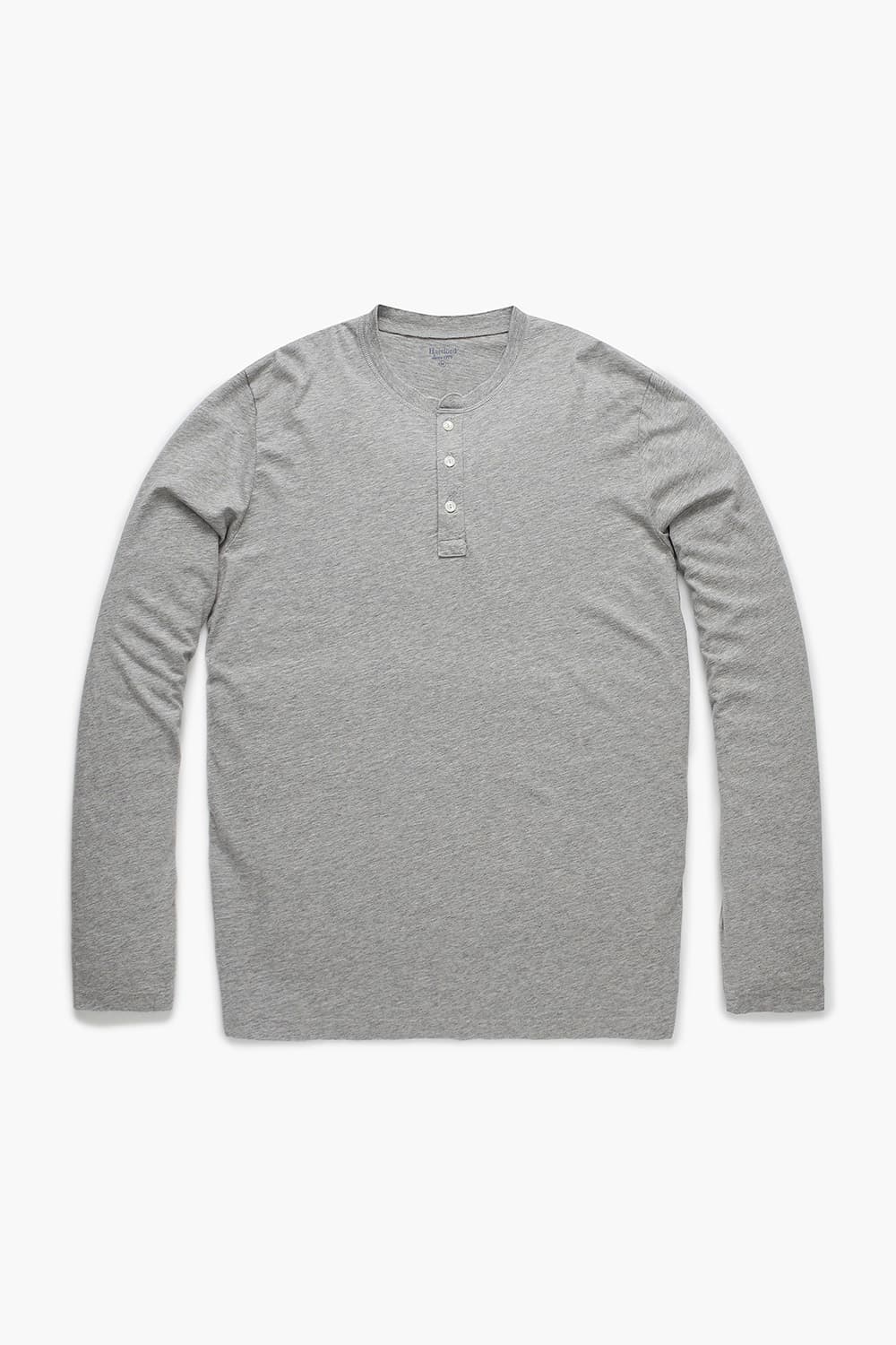 코튼 헨리넥 101 라이트그레이 긴소매 티셔츠