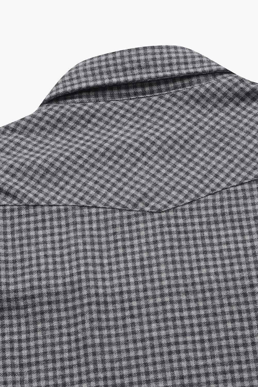 STORM 코튼 깅엄 체크 버튼 다운 카라 112 차콜그레이 셔츠