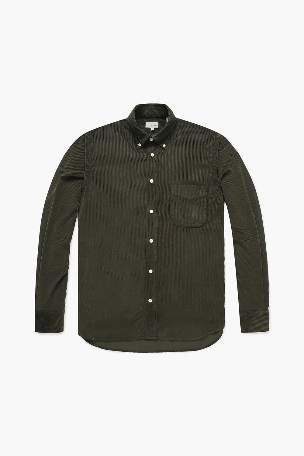 PITT PAT 코튼 버튼 다운 카라 111 다크카키 셔츠