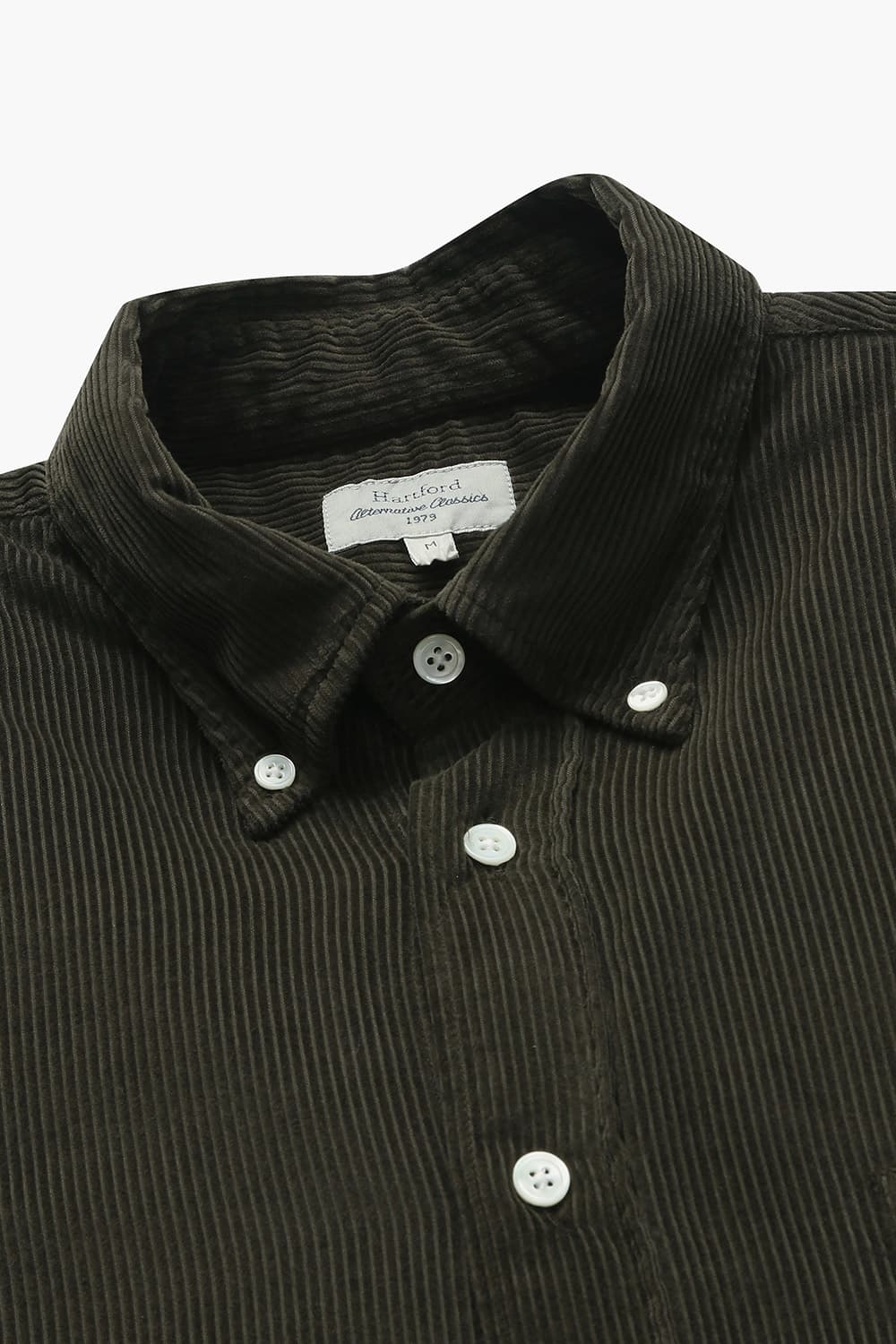 PITT PAT 코튼 버튼 다운 카라 111 다크카키 셔츠