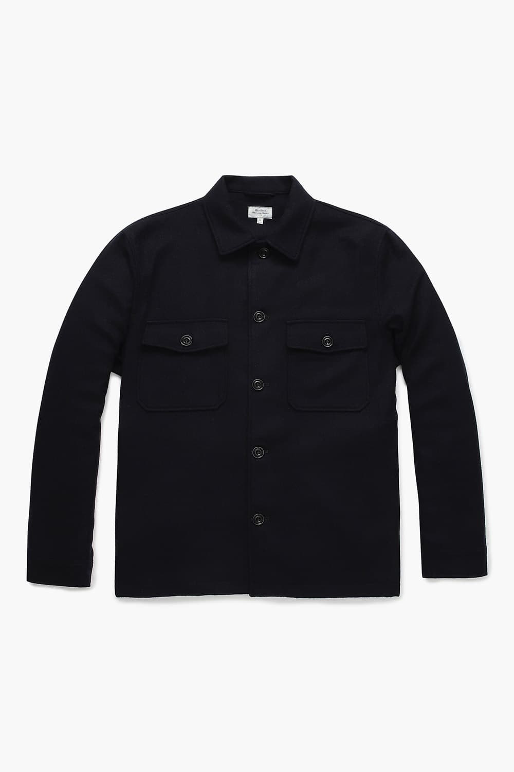울 혼방 투 포켓 셔츠형 다크네이비 캐주얼 자켓