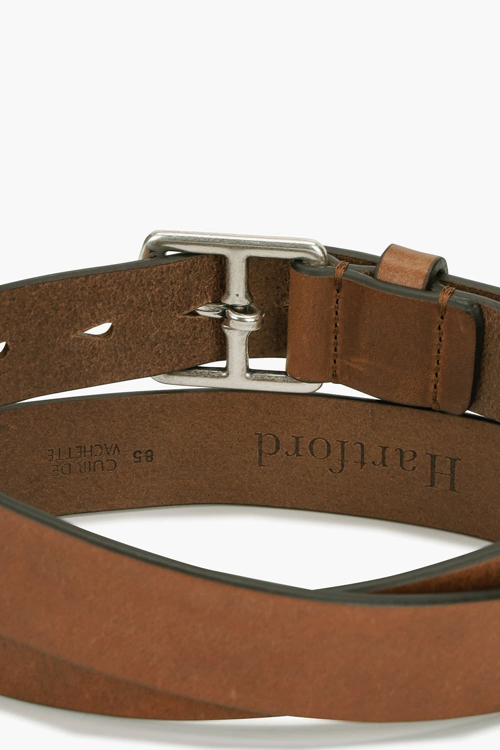 AUSTIN 소가죽 스퀘어 버클 캐주얼 101 레드브라운 벨트