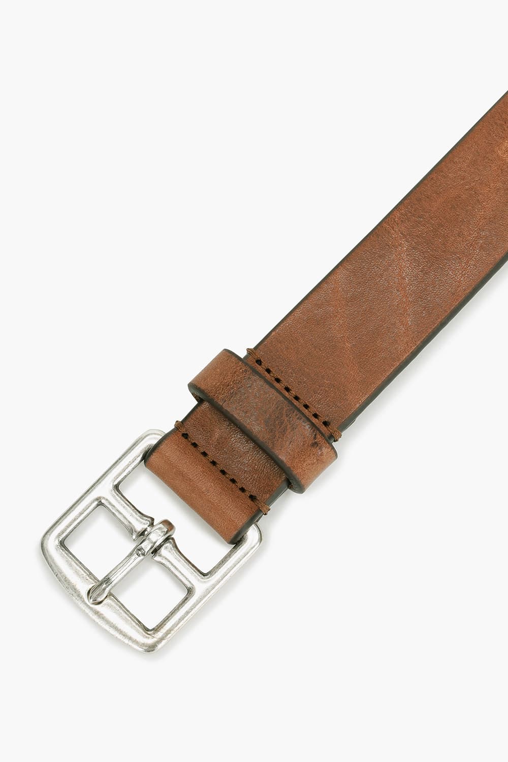 AUSTIN 소가죽 스퀘어 버클 캐주얼 101 레드브라운 벨트