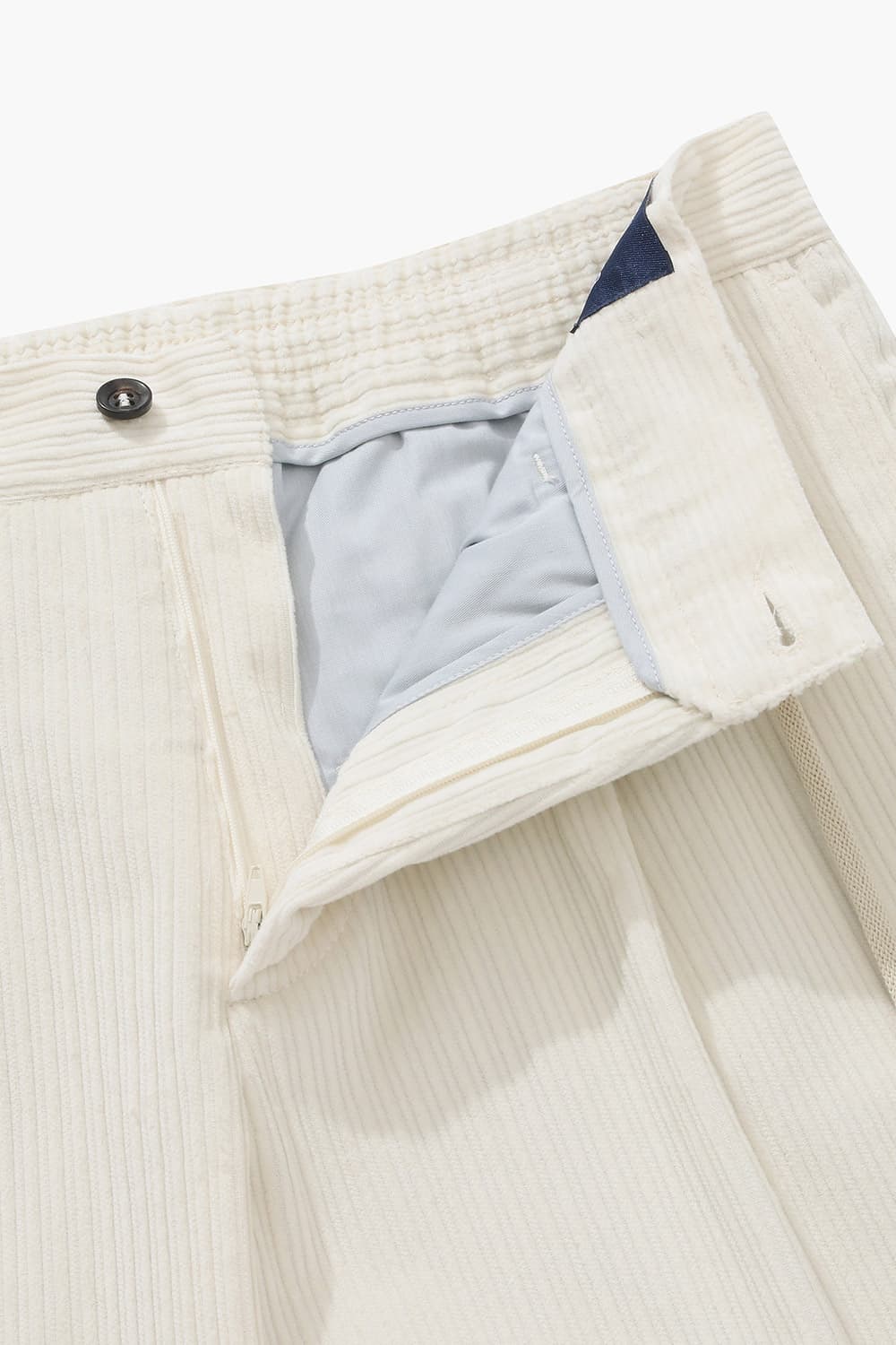 CASMIK 코튼 드로우스트링 코듀로이 세미와이드 807 아이보리 팬츠