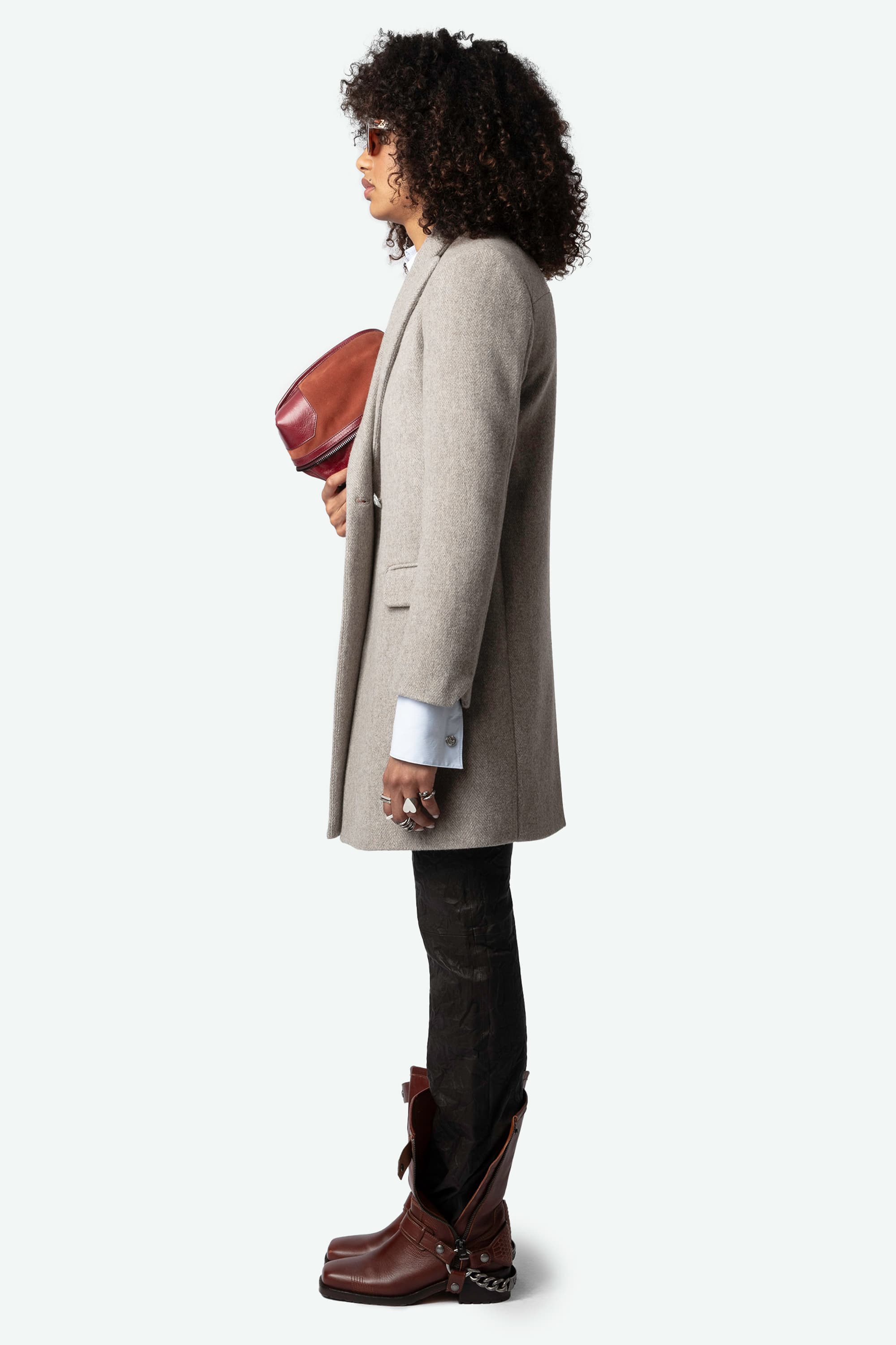 Marco Chevron Wool Coat