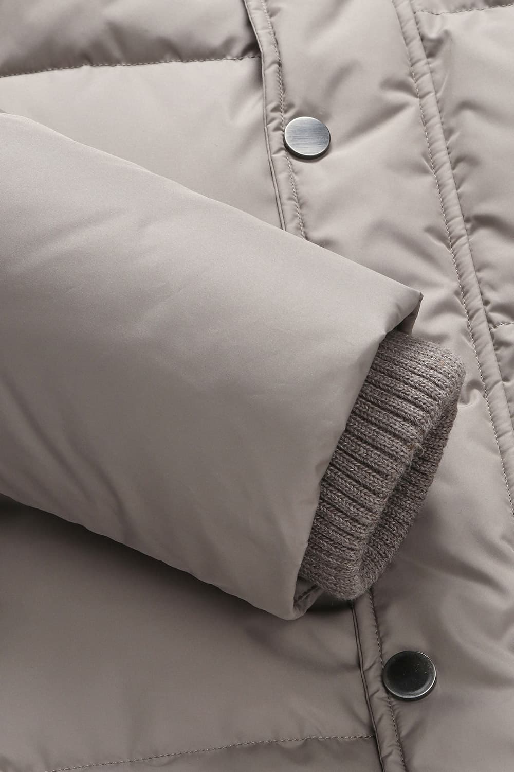 구스다운 후드 롱 라이트베이지 패딩 점퍼