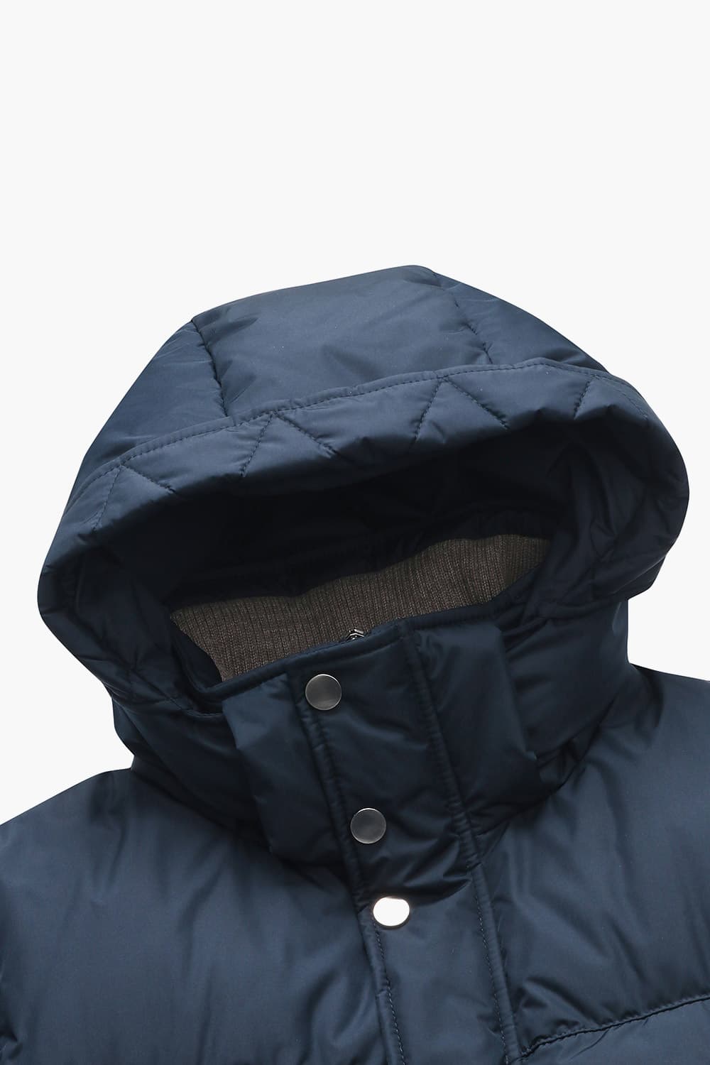 구스다운 후드 하프 802 다크네이비 패딩 점퍼
