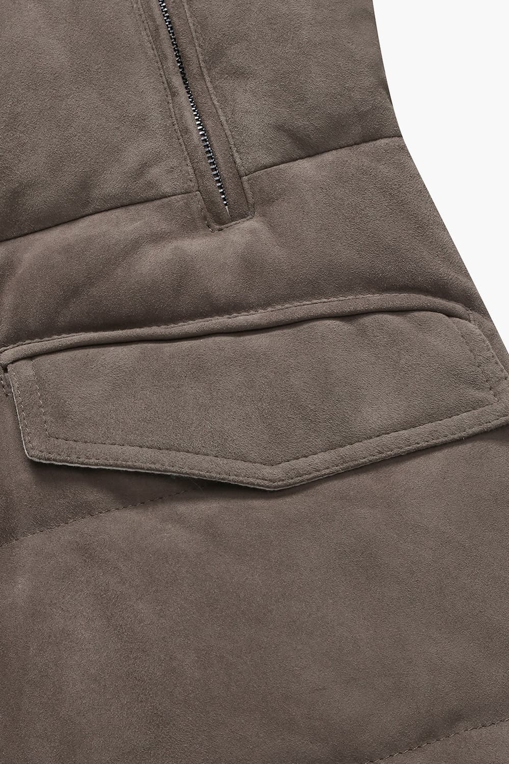 고트스킨 스웨이드 후드 롱 패딩 점퍼 75P118CAMOSCIO028