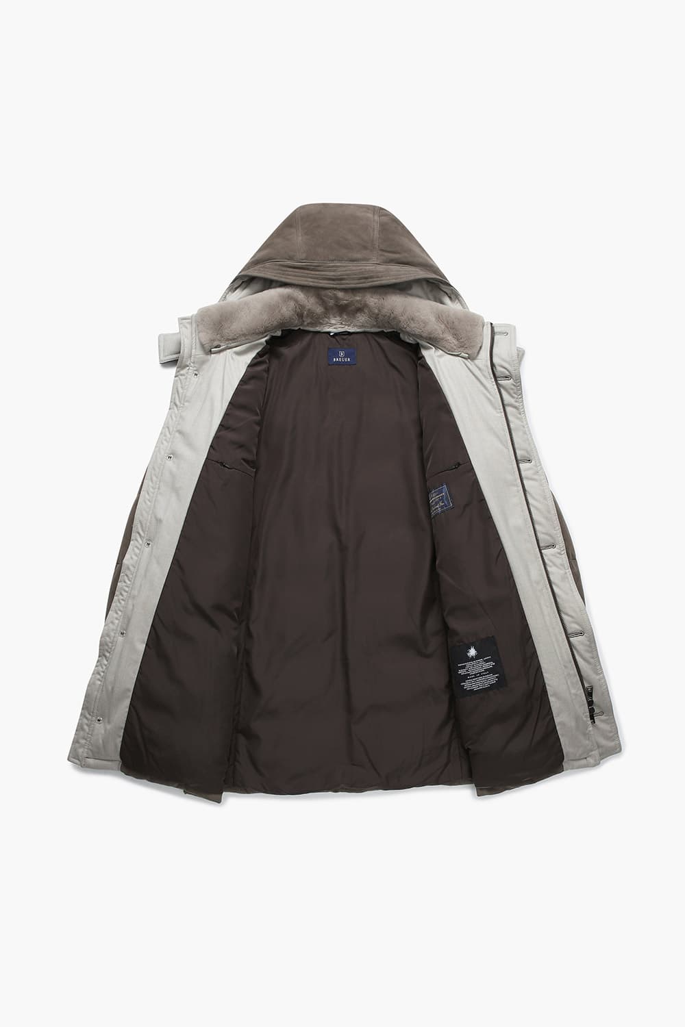 고트스킨 스웨이드 후드 롱 패딩 점퍼 75P118CAMOSCIO028