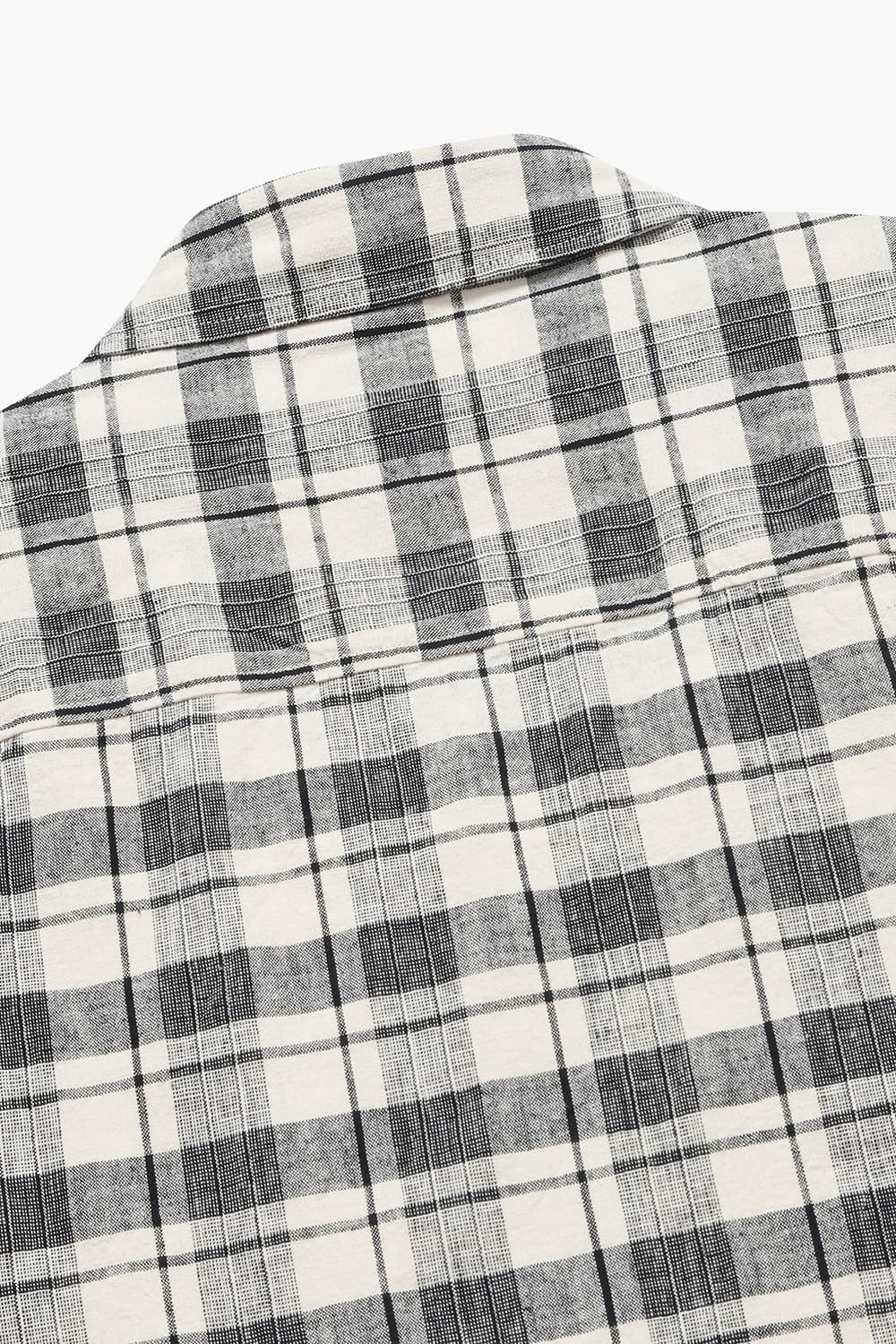 SYL 면 혼방 플란넬 체크 포켓 101 차콜그레이 셔츠