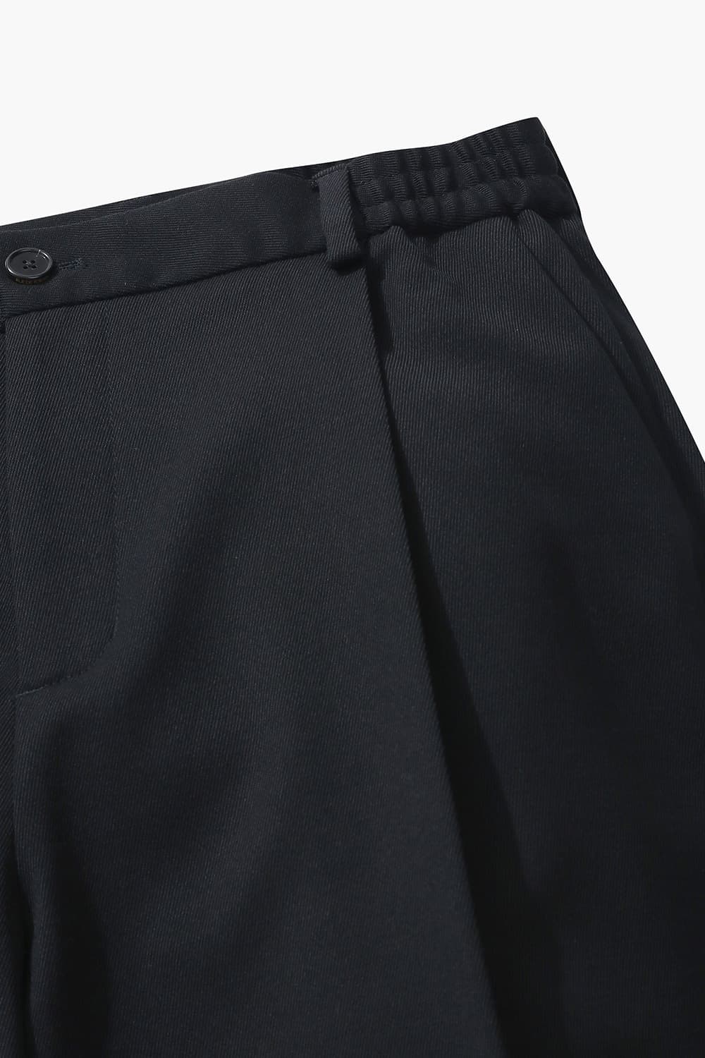 울 혼방 핀턱 와이드 101 블랙 팬츠