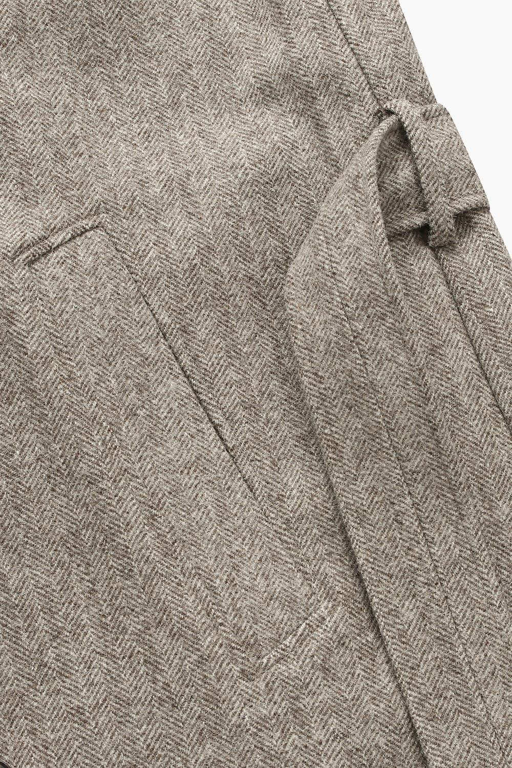 GRANDAD 울 레글런 벨트 101 브라운 롱 코트