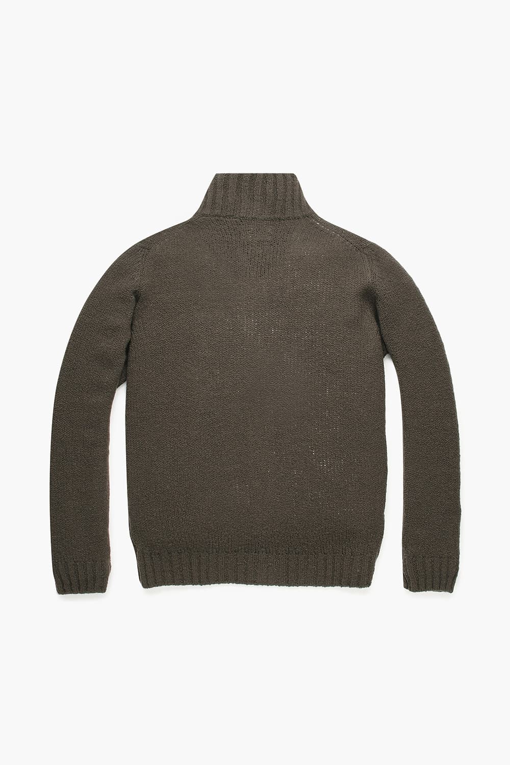 울 하프 집업 101 카키브라운 긴소매 니트