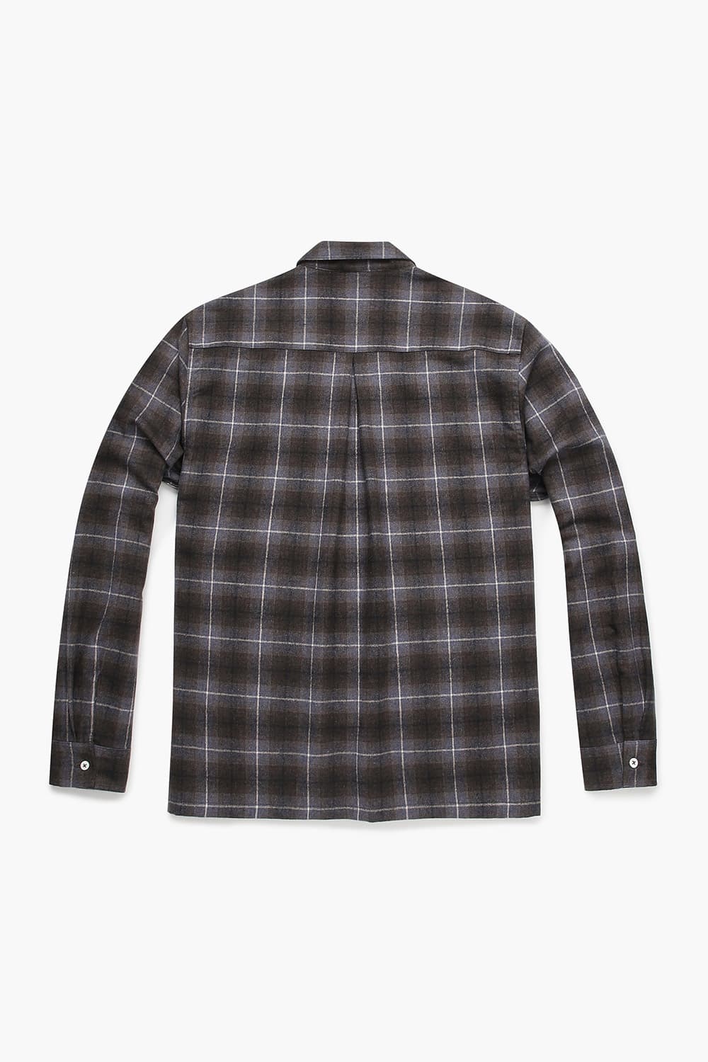 코튼 옴브레 체크 캠프 카라 104 퍼플 셔츠