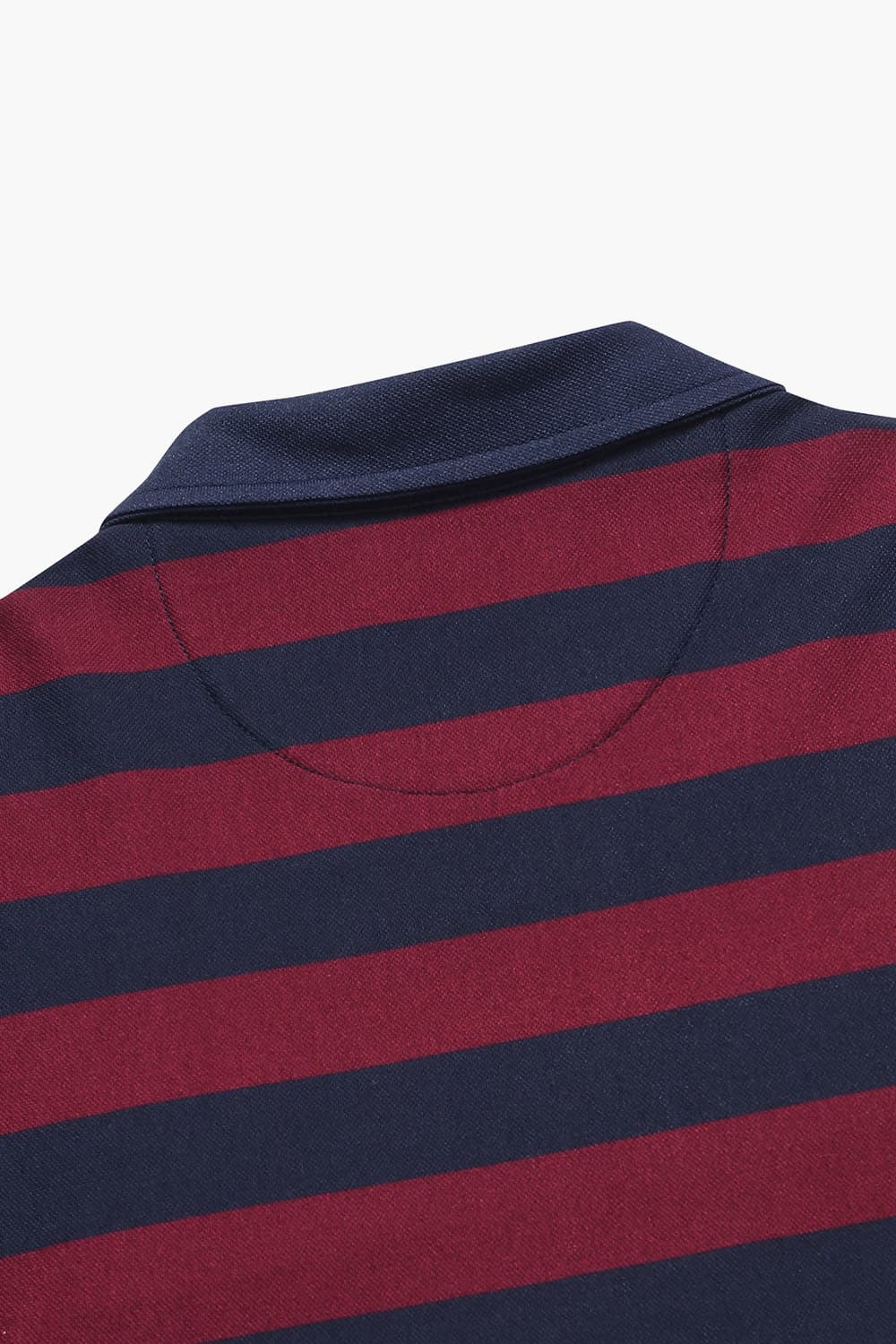 코튼 스트라이프 폴로 103 레드 긴소매 티셔츠