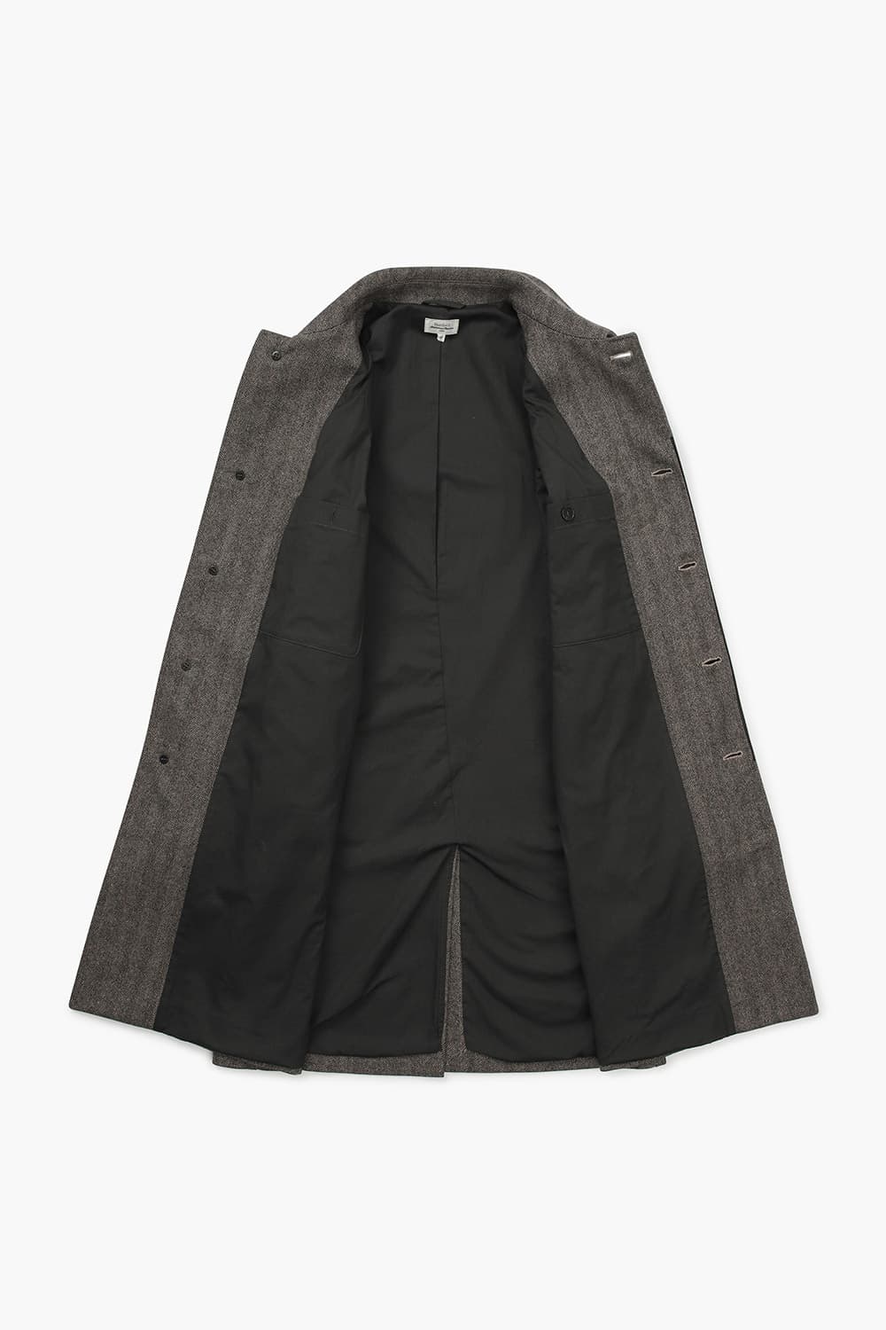 CALVIN 울 혼방 레글런 발마칸 102 다크브라운 롱 코트