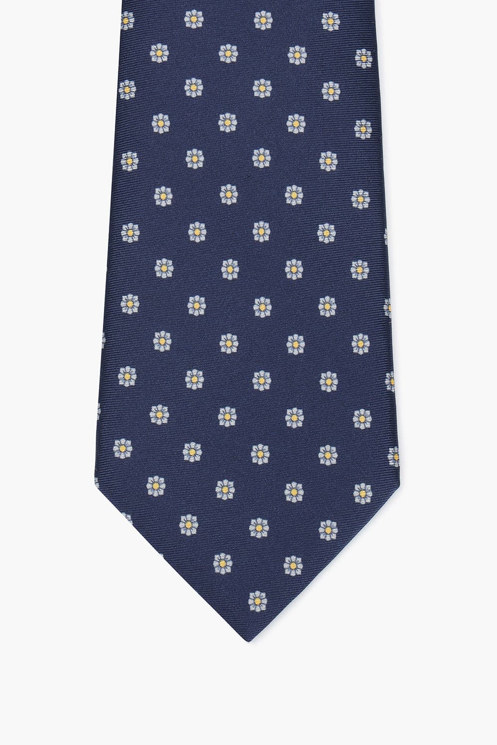 실크 플라워 패턴 702 다크네이비 넥타이