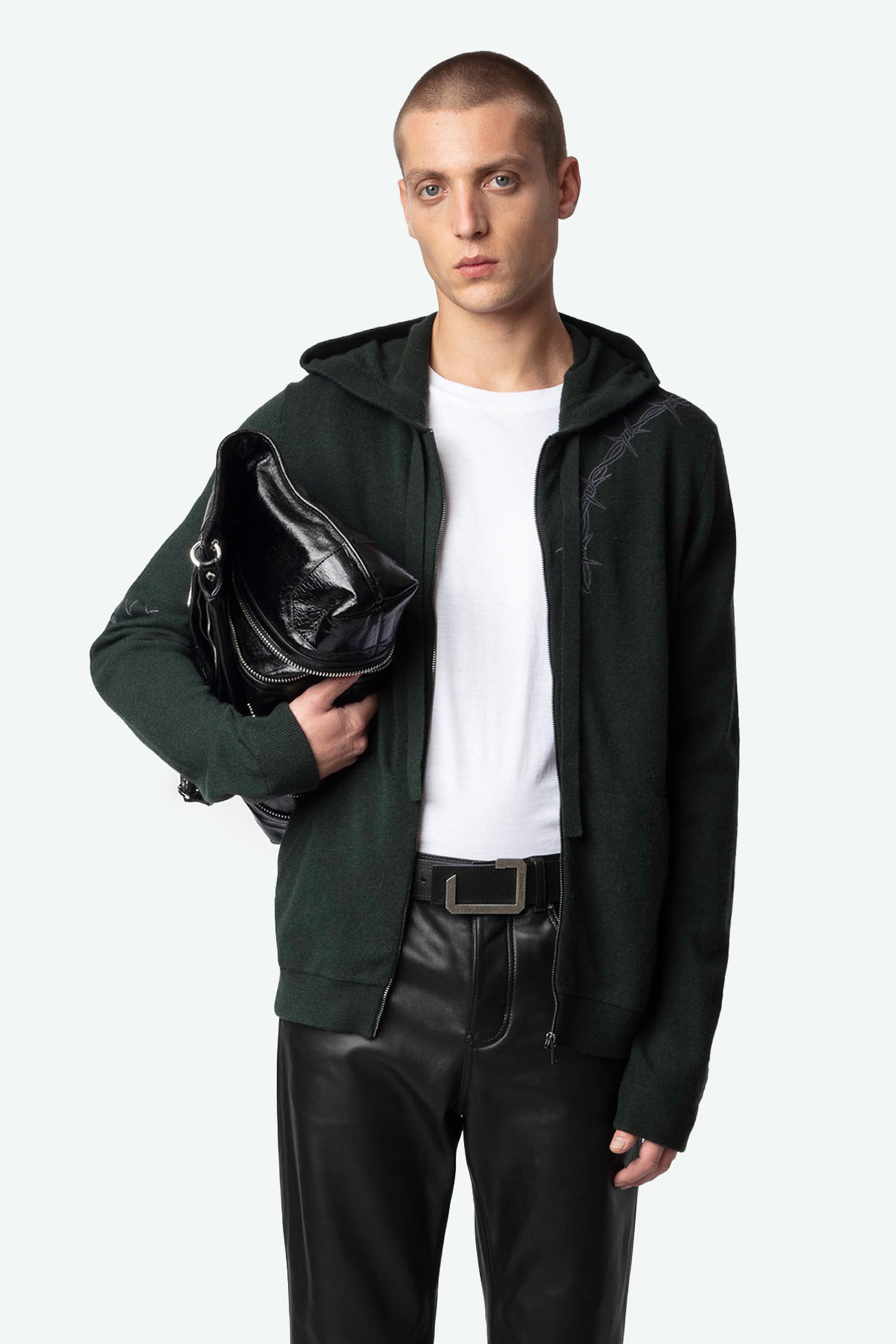 Clash Wool Zip-up Cardigan