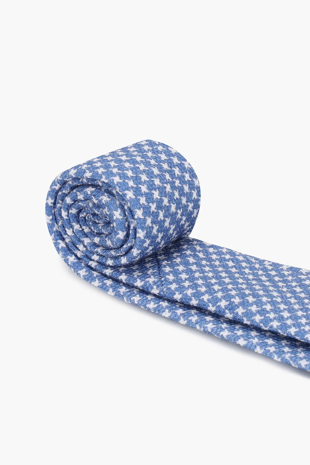 코튼 자수 패턴 503 블루 넥타이