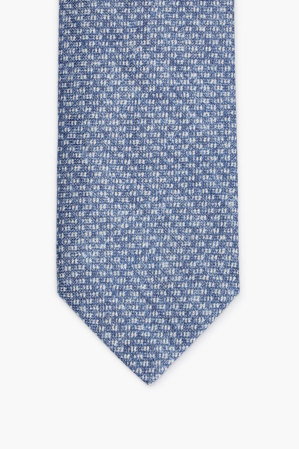 린넨 깅엄 체크 502 블루 넥타이