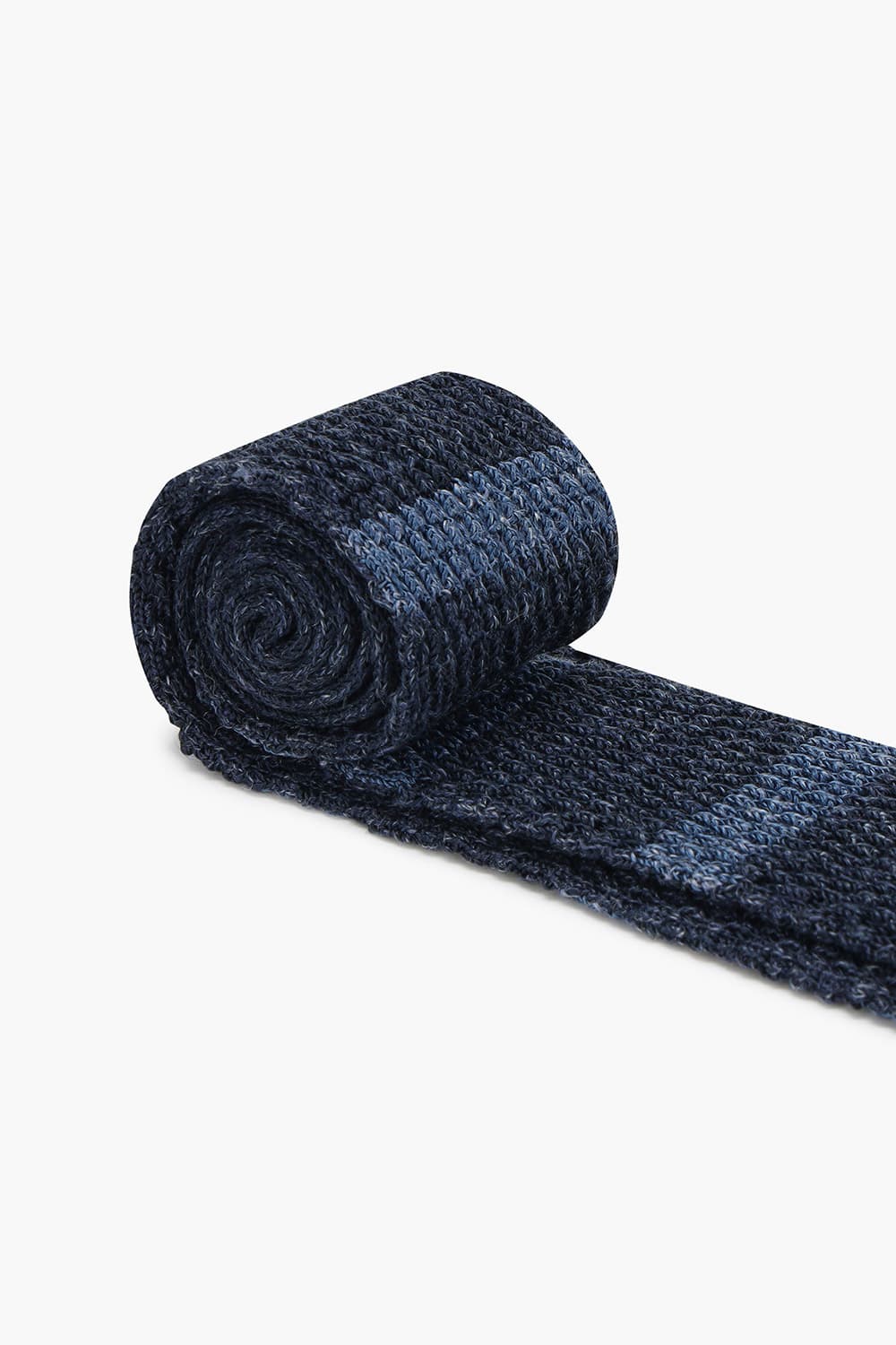 린넨 혼방 스트라이프 411 다크네이비 넥타이