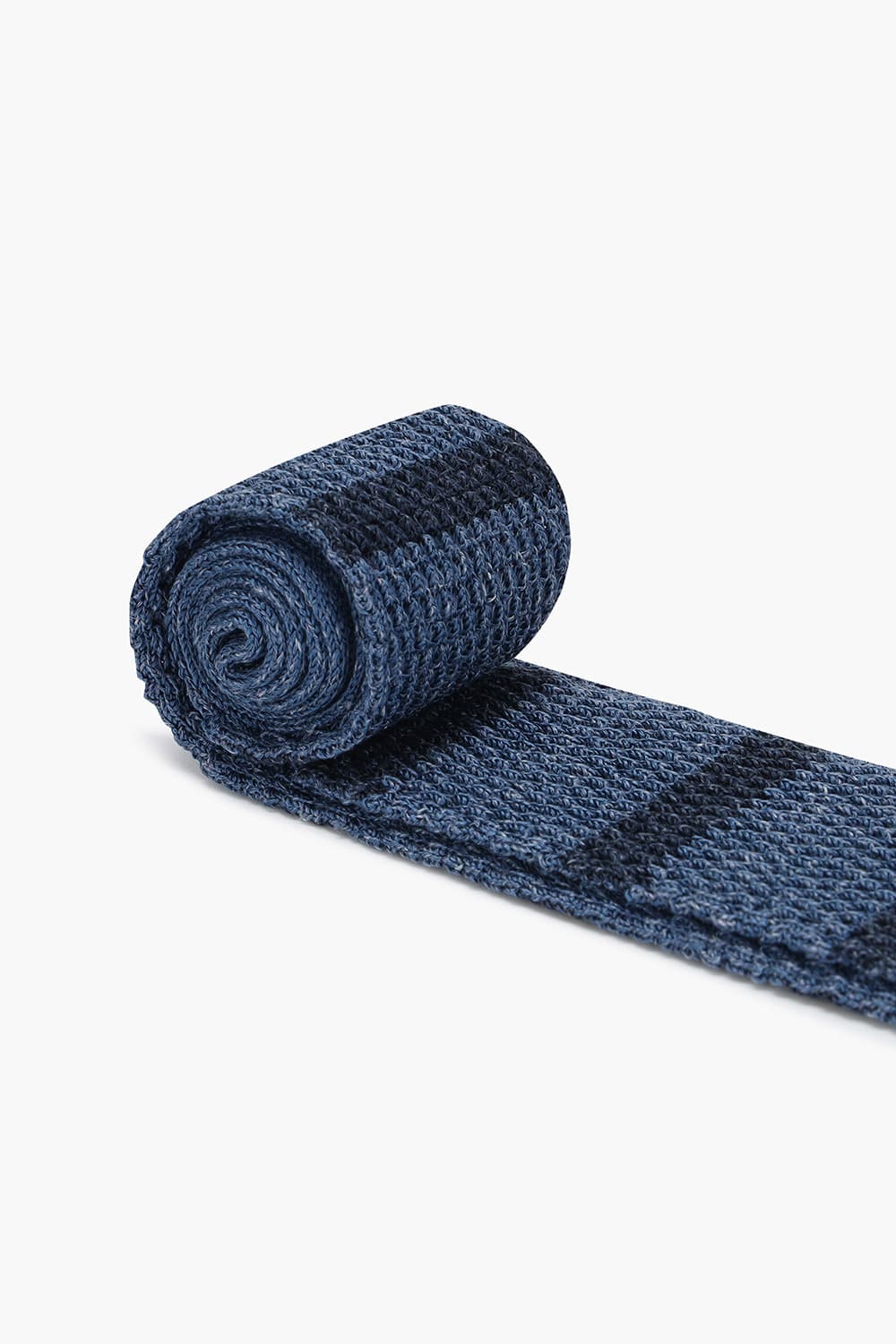 린넨 혼방 스트라이프 411 네이비 넥타이