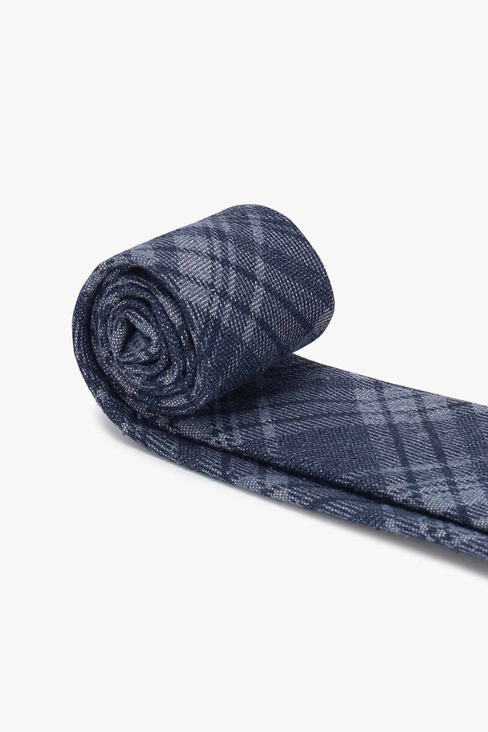 실크 혼방 타탄 체크 405 다크네이비 넥타이