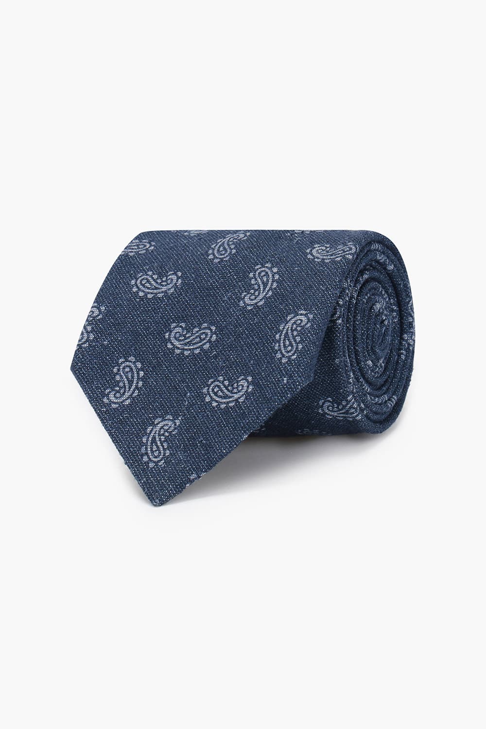실크 혼방 일러스트 패턴 307 다크네이비 넥타이