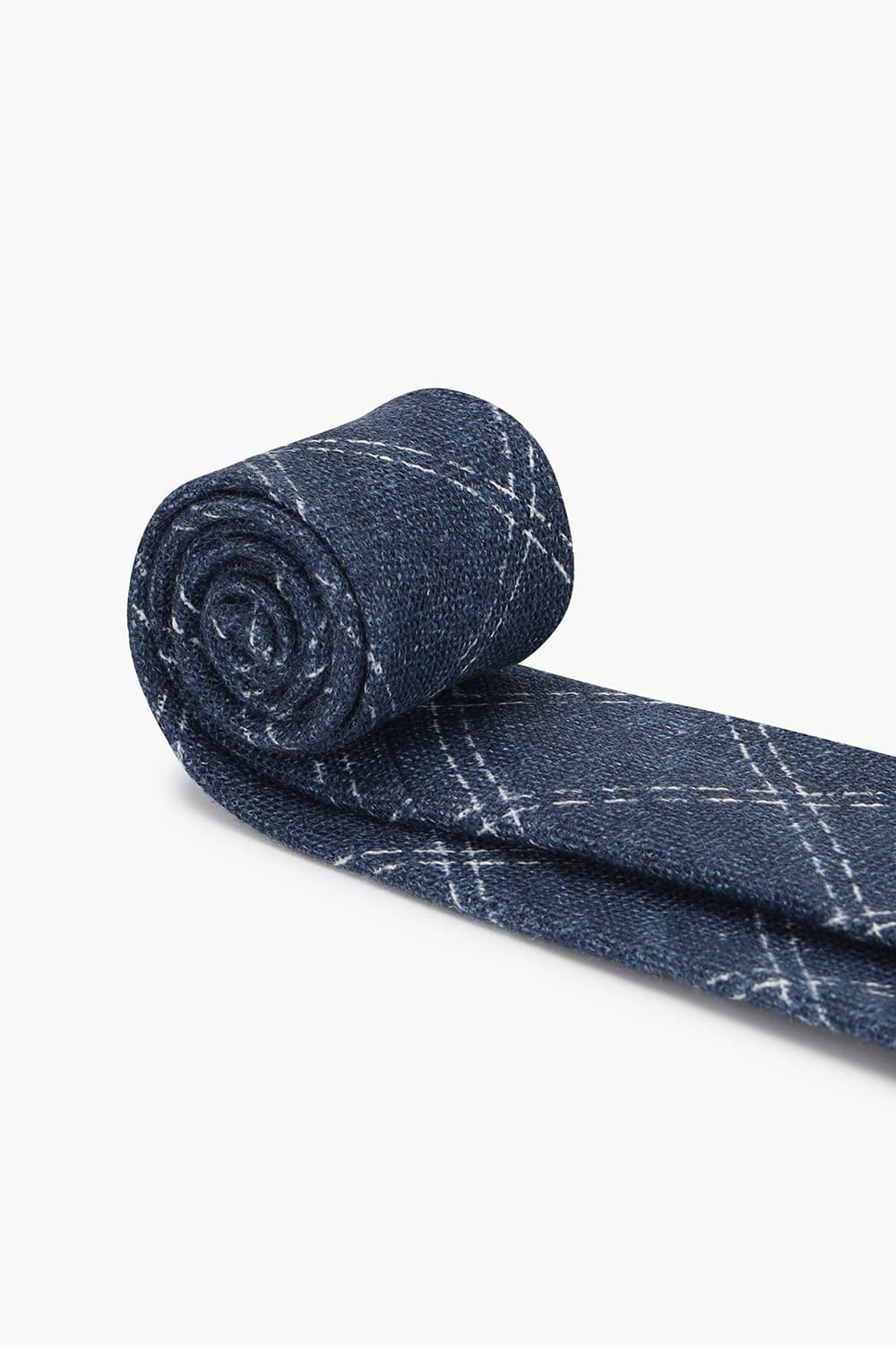 린넨 윈도 체크 302 다크네이비 넥타이
