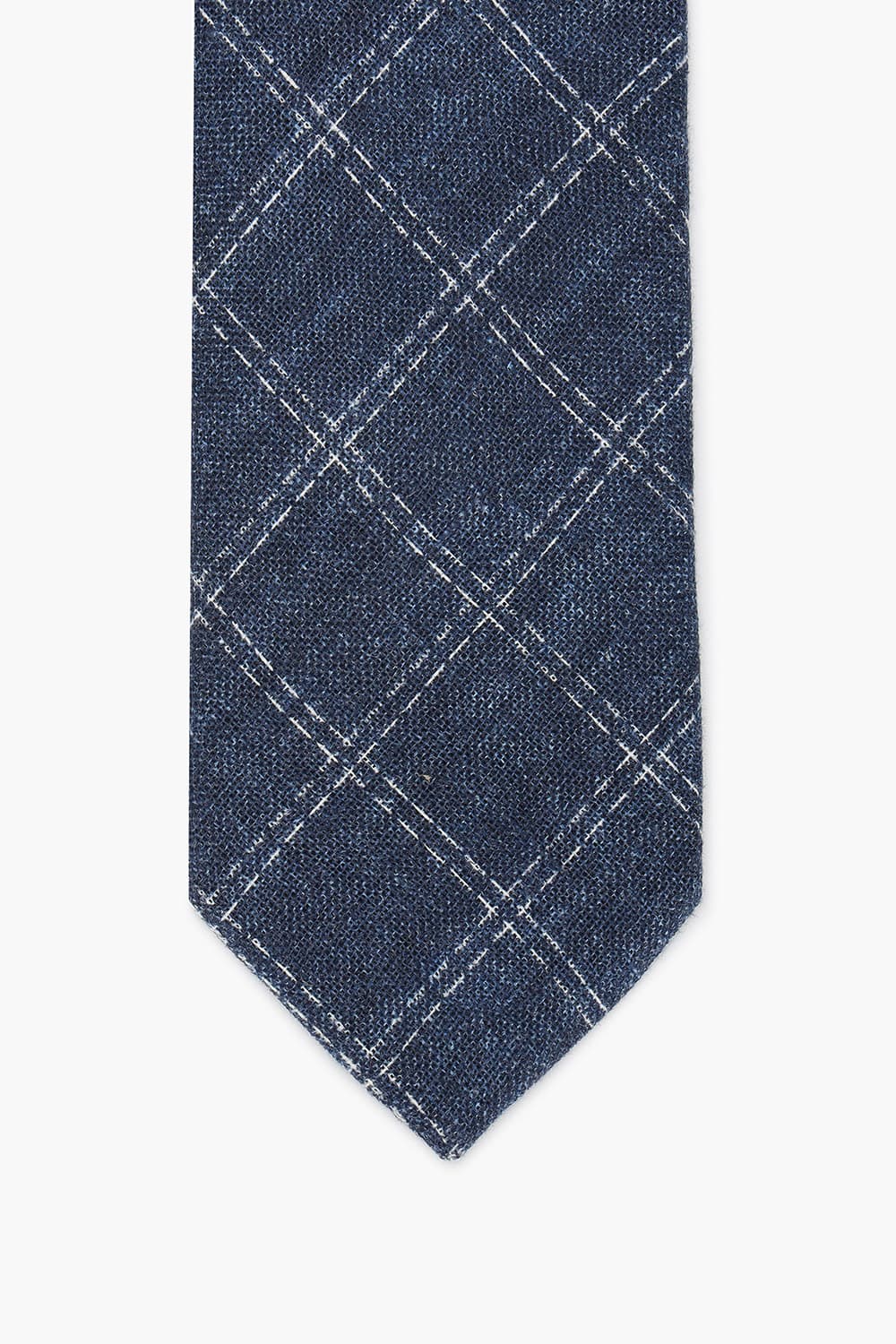 린넨 윈도 체크 302 다크네이비 넥타이