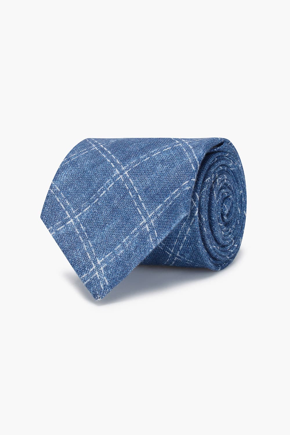 린넨 윈도 체크 302 네이비 넥타이