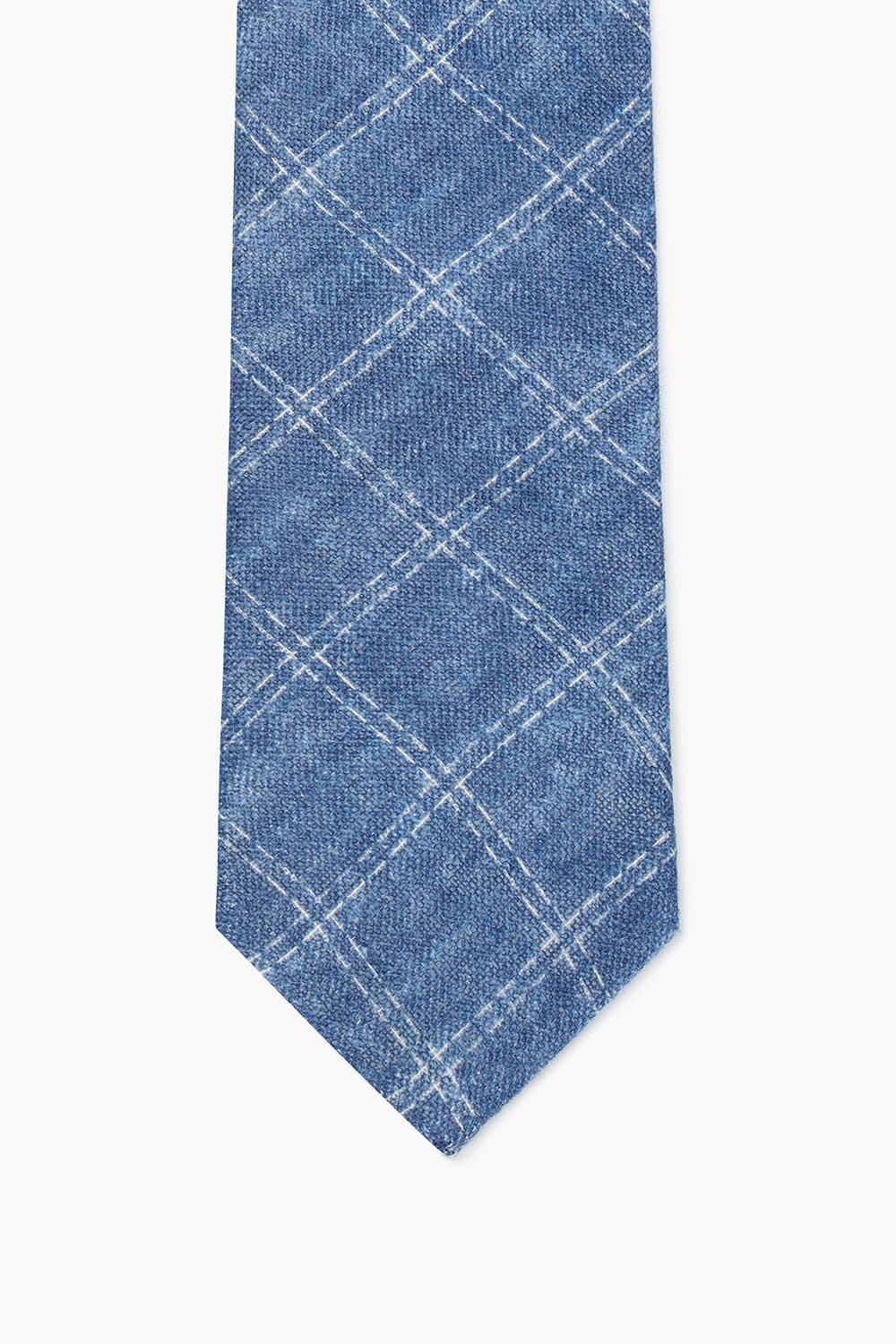 린넨 윈도 체크 302 네이비 넥타이