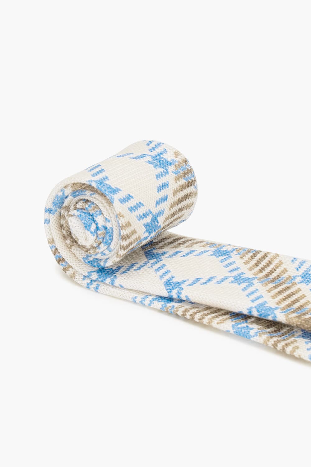 린넨 타탄 체크 118 아이보리 넥타이