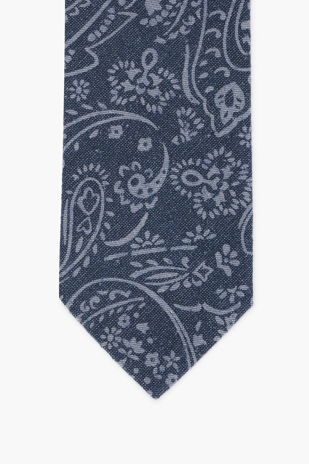 실크 혼방 기하학 패턴 116 다크네이비 넥타이