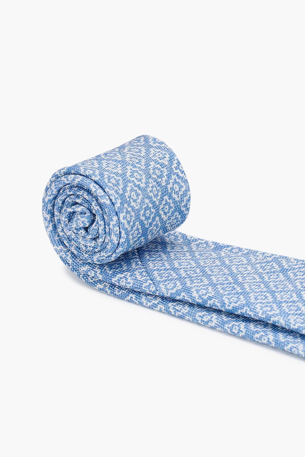 실크 플라워 자수 113 라이트블루 넥타이