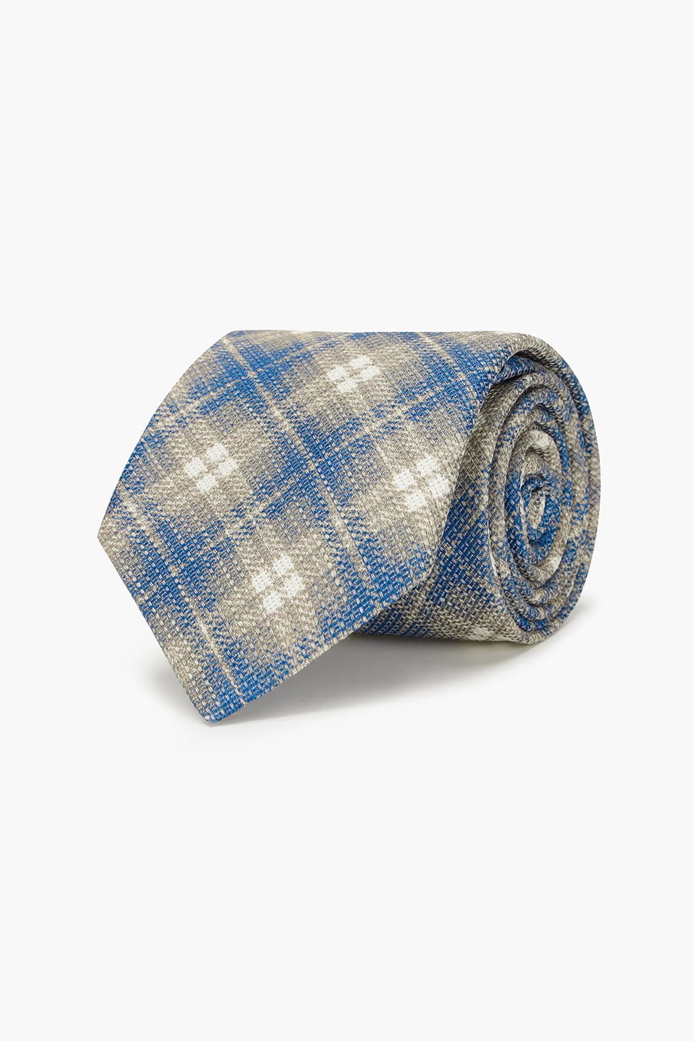 린넨 혼방 옴브레 체크 넥타이