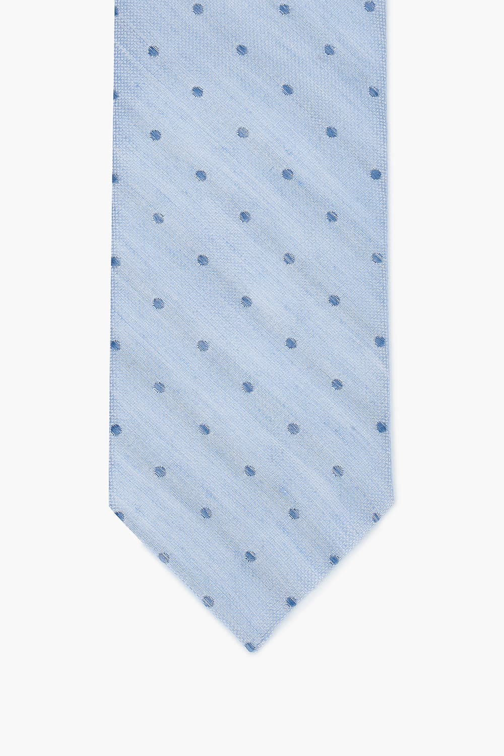 린넨 혼방 도트 패턴 103 라이트블루 넥타이