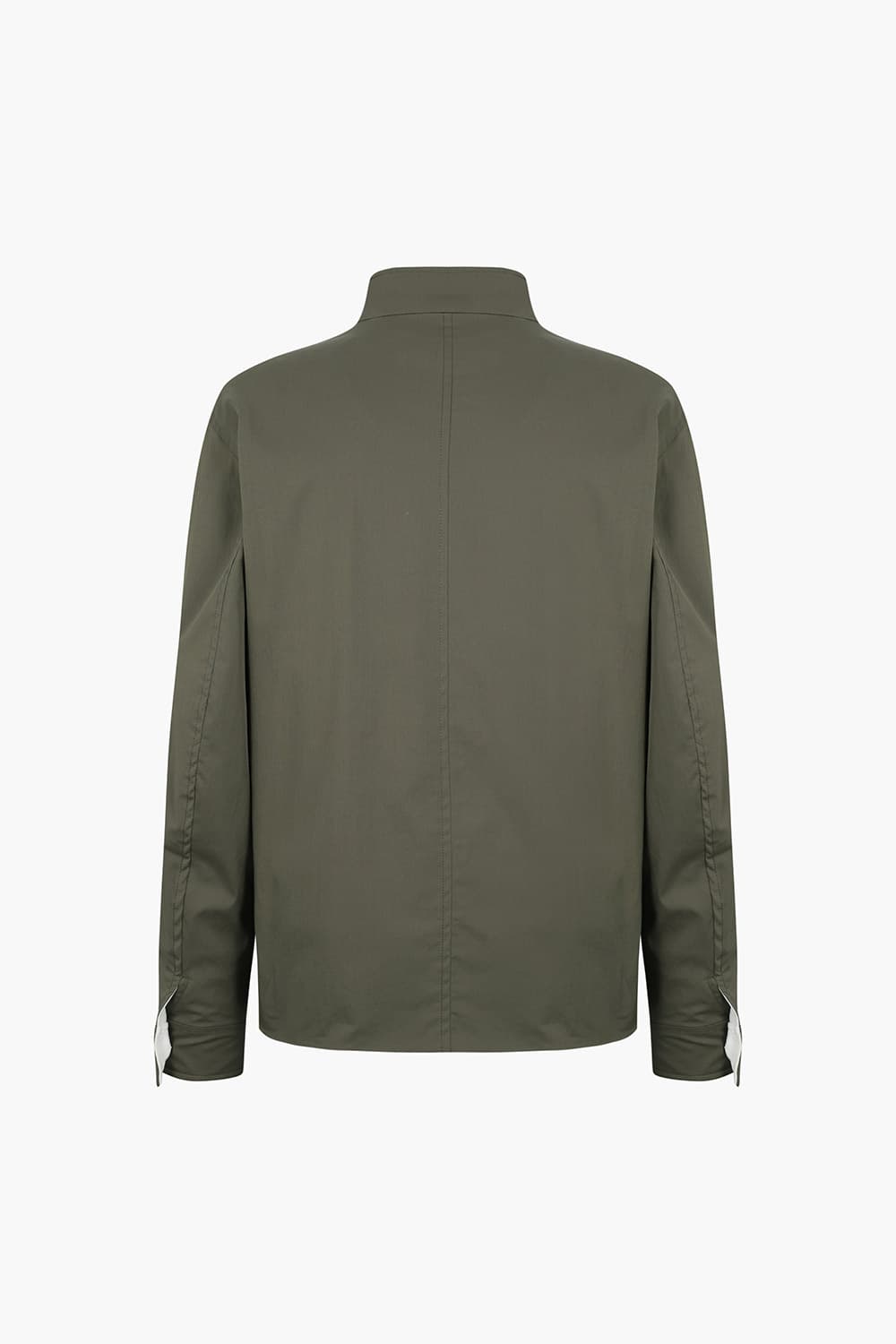 코튼 베이직 하이넥 카키 점퍼