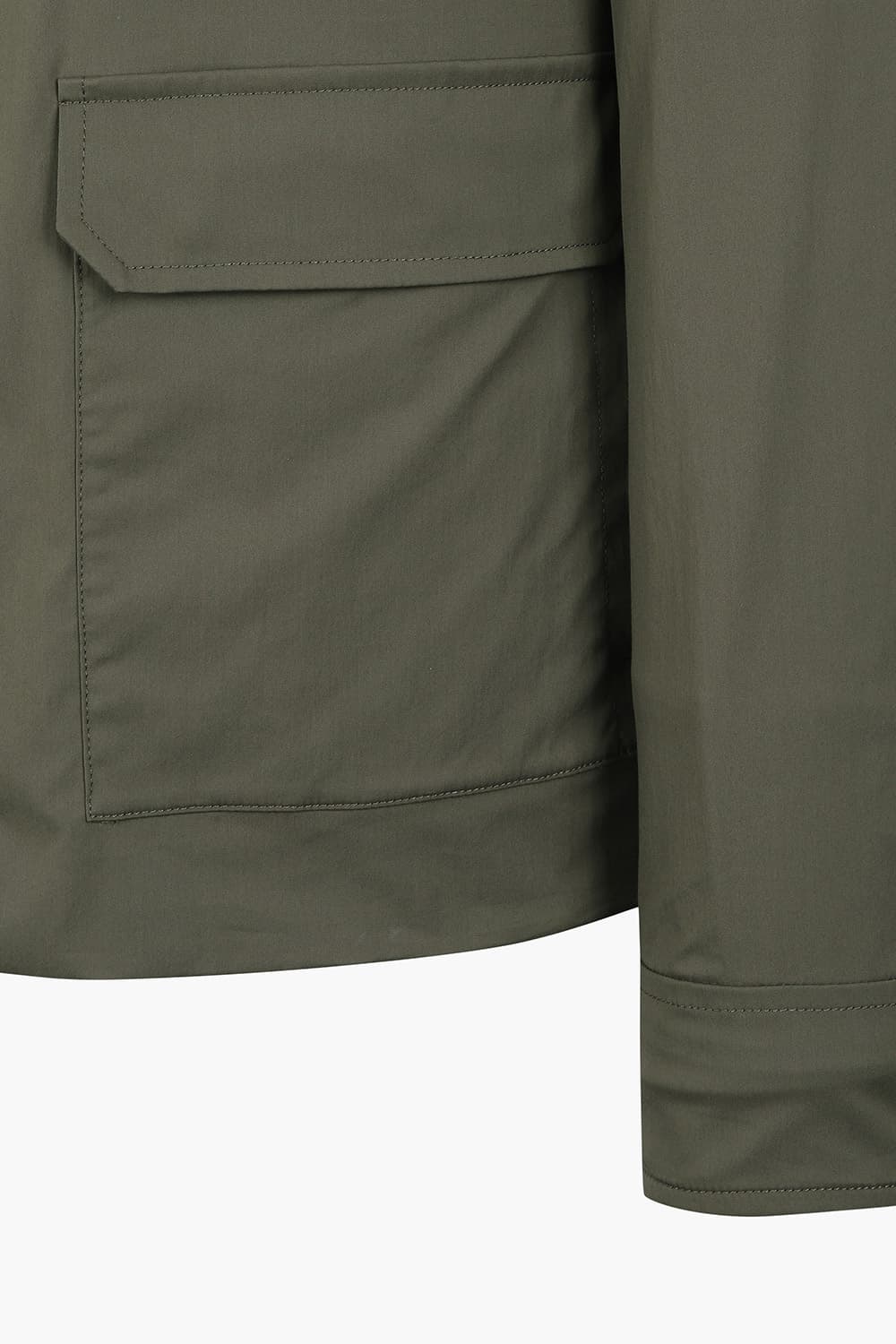 코튼 베이직 하이넥 카키 점퍼