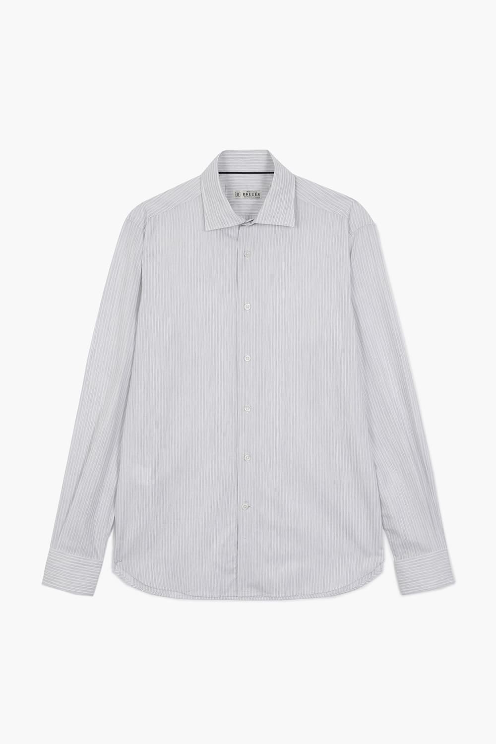 BEAULIEU 코튼 스트라이프 308 라이트그레이 셔츠