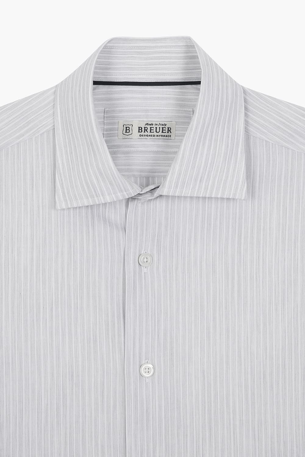BEAULIEU 코튼 스트라이프 308 라이트그레이 셔츠