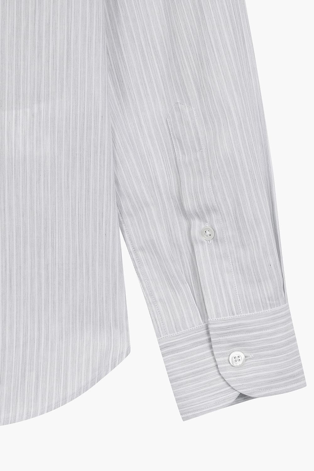 BEAULIEU 코튼 스트라이프 308 라이트그레이 셔츠