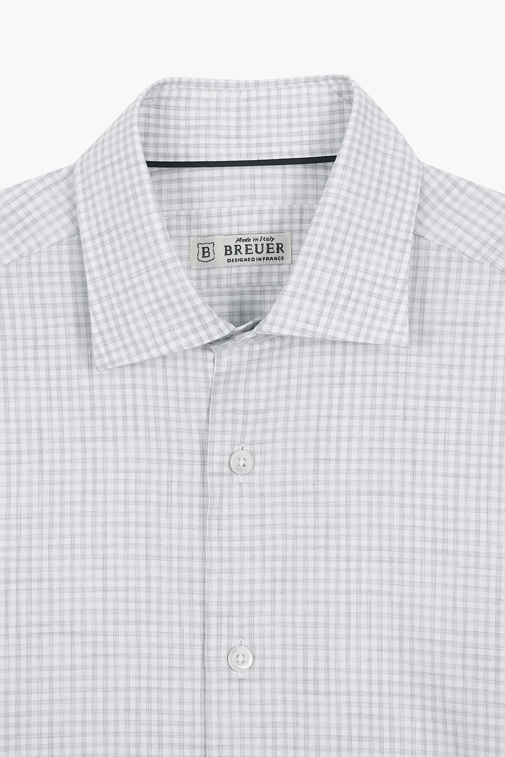 BEAULIEU 코튼 깅엄 체크 307 라이트그레이 셔츠