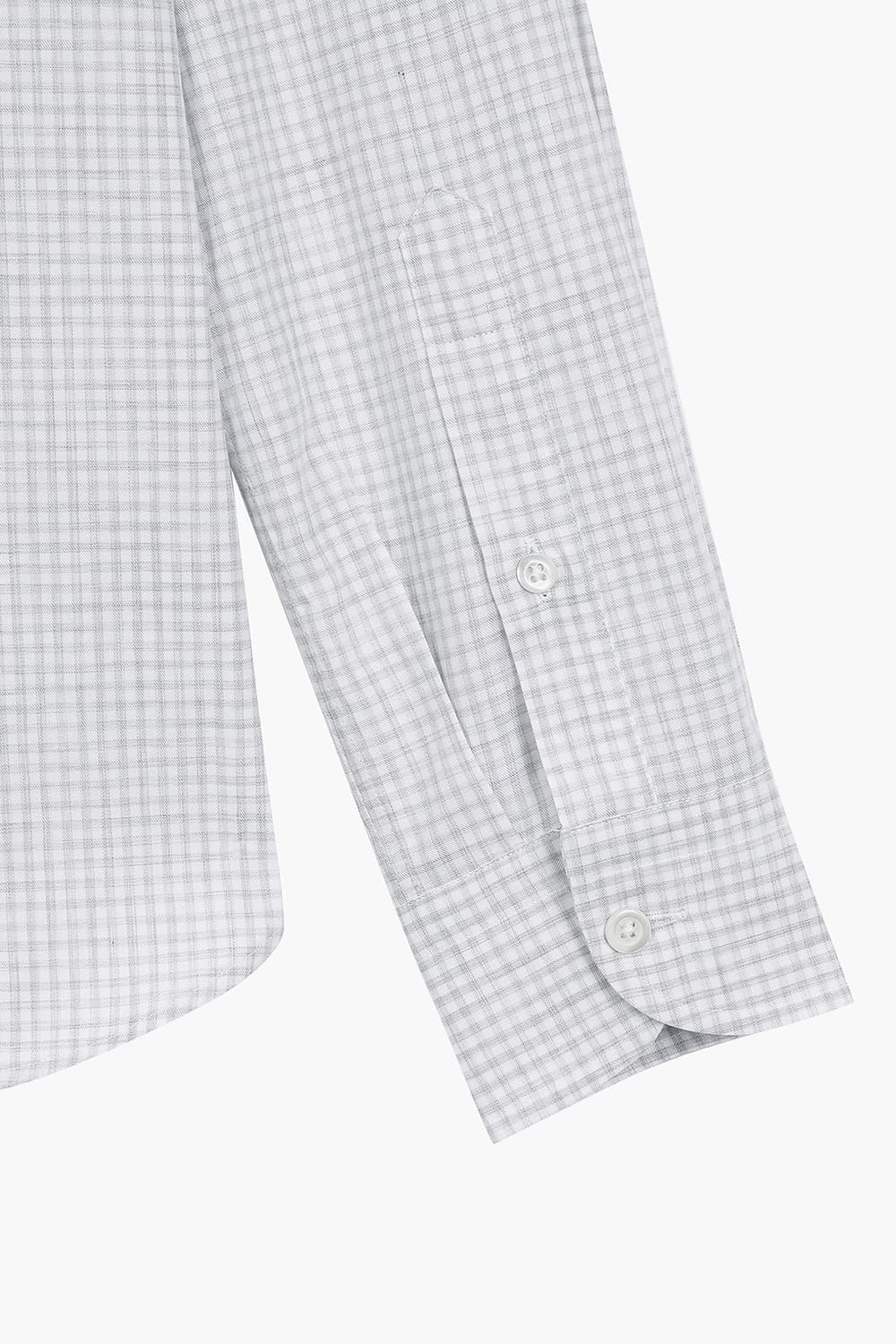 BEAULIEU 코튼 깅엄 체크 307 라이트그레이 셔츠