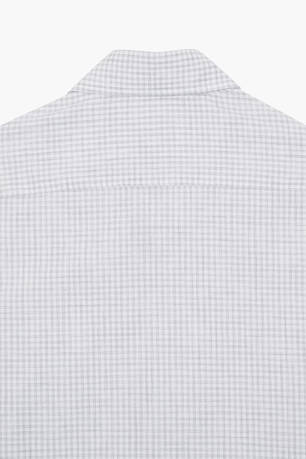 BEAULIEU 코튼 깅엄 체크 307 라이트그레이 셔츠