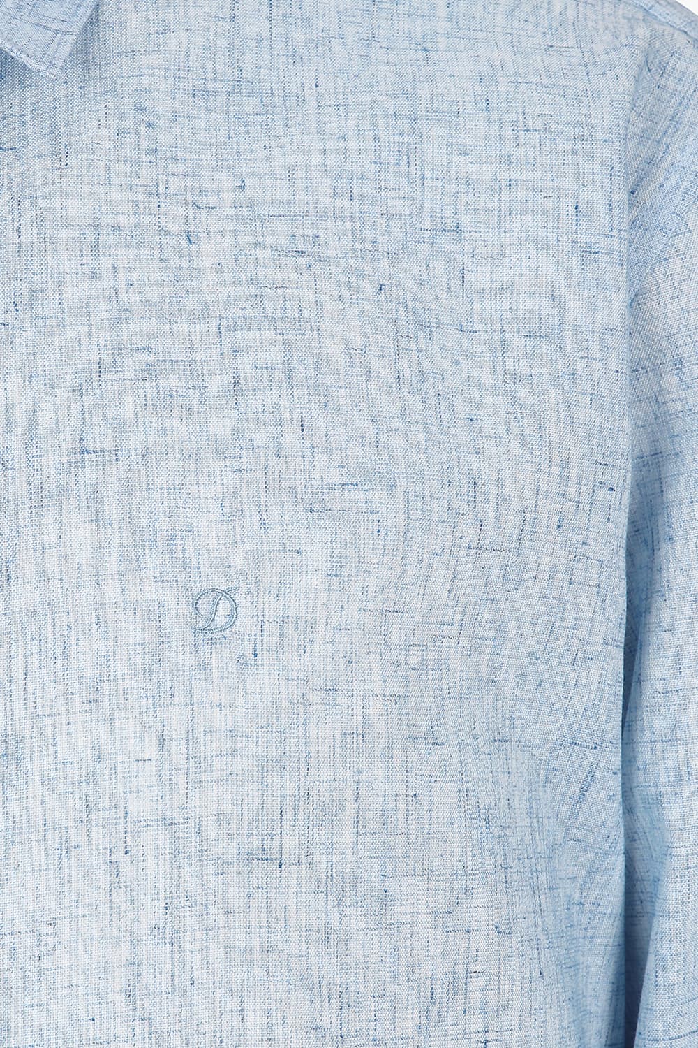 린넨 혼방 프린트 128 비즈니스 셔츠 블루 SE5SM11LS128SBU